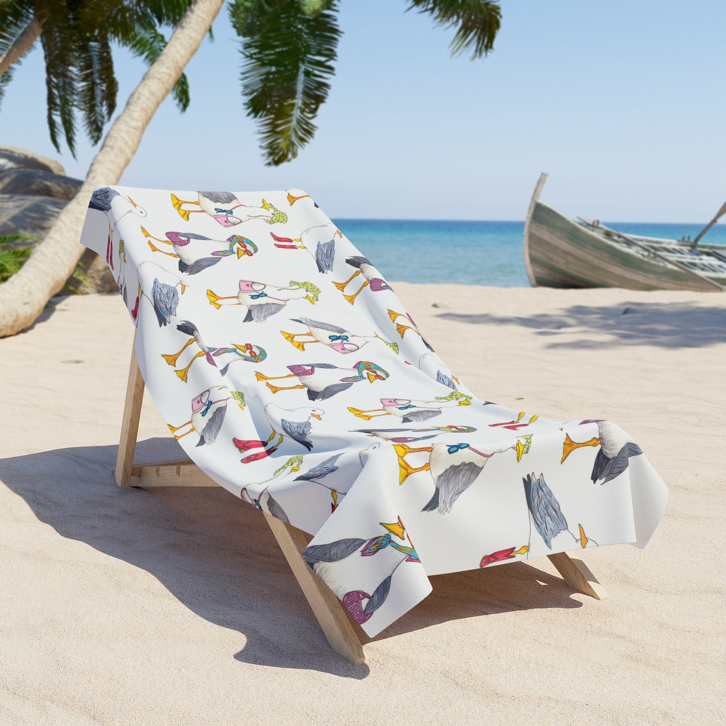 Hot Gull Summer Beach Towel