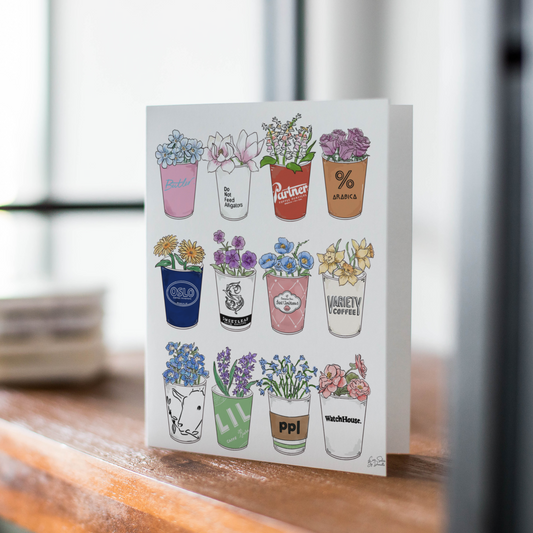 New York City Coffee Cup Illustration Greeting Card