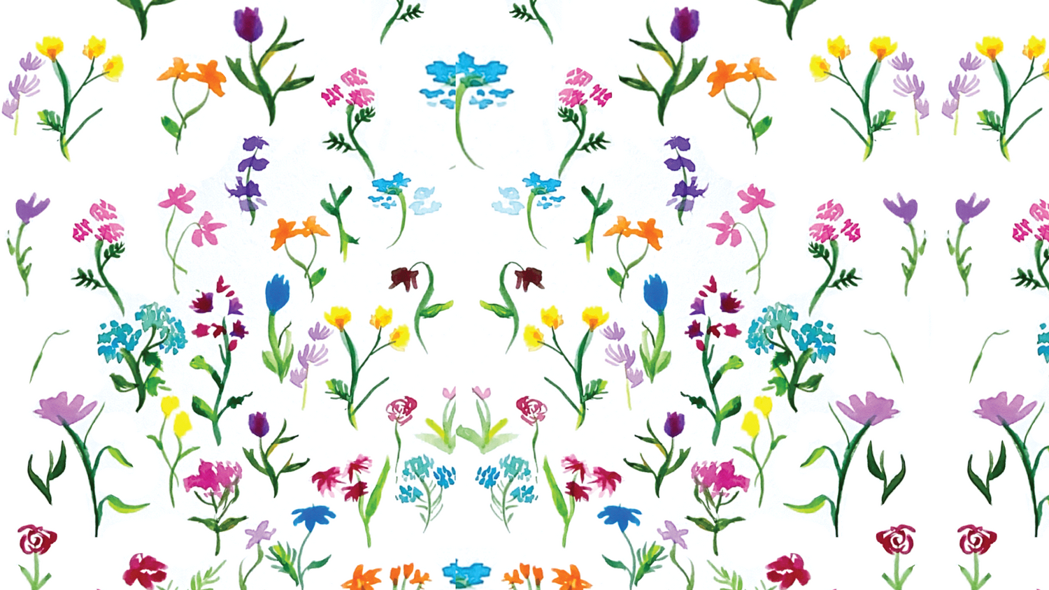 watercolor hand painted wild flowers