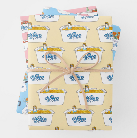 Corningware Blue Cornflower Gift Wrap Sheet Set