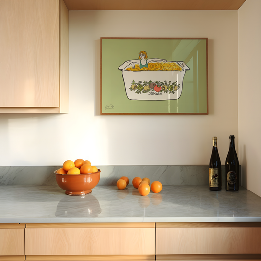 Vintage Spice of Life Mac n Cheese Illustrated Wall Art