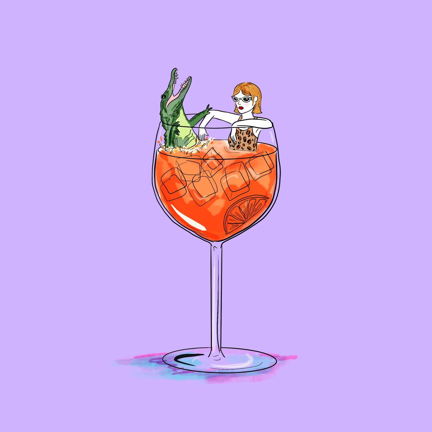 aperol spritz with an aligator