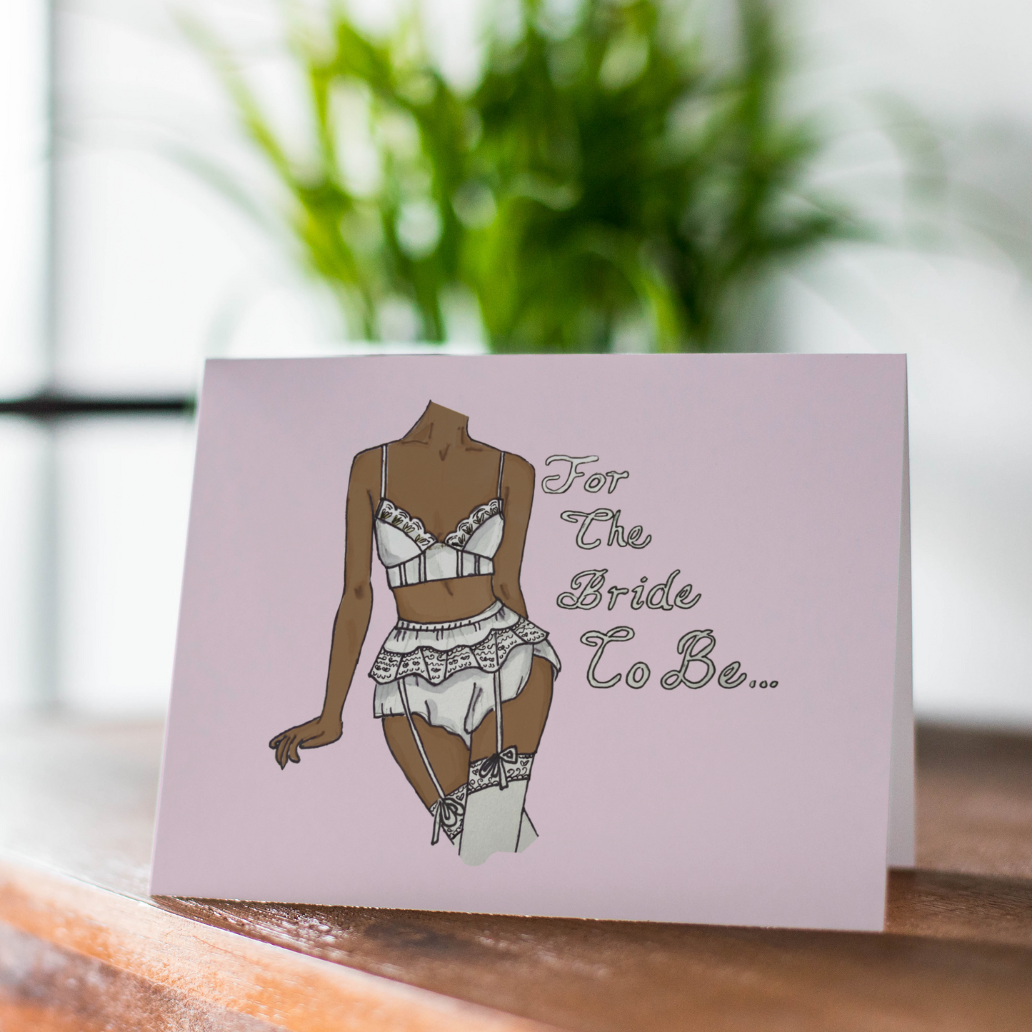 bridal shower lingerie greeting card