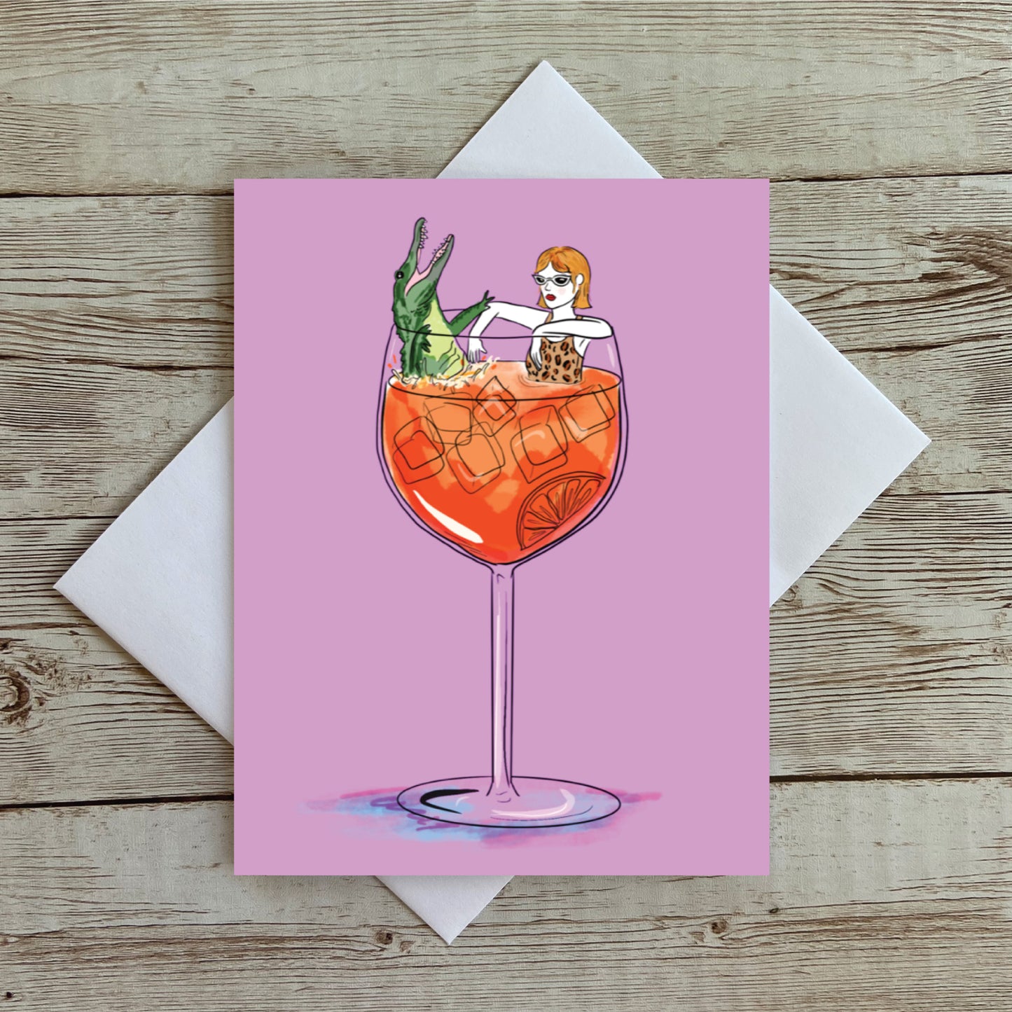 Spritz Gator Illustrated Greeting Card