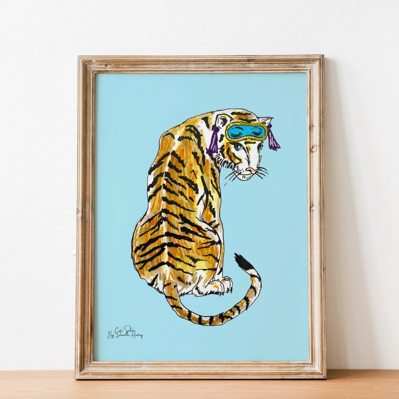 illustrated tiger wall art