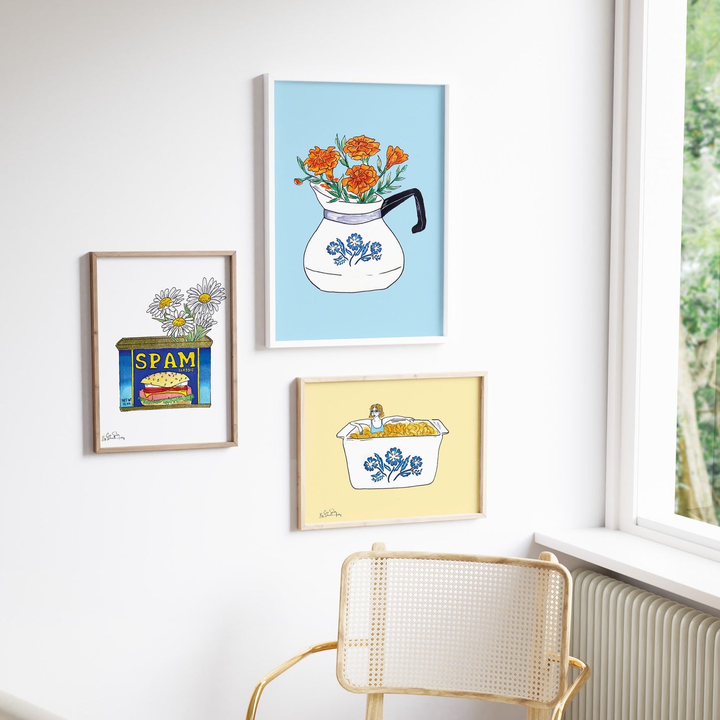 Vintage CorningWare Mac n Cheese Illustration Wall Print