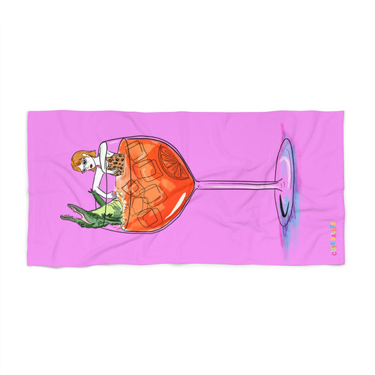 Alligator Aperol Spritz Summer Beach Towel