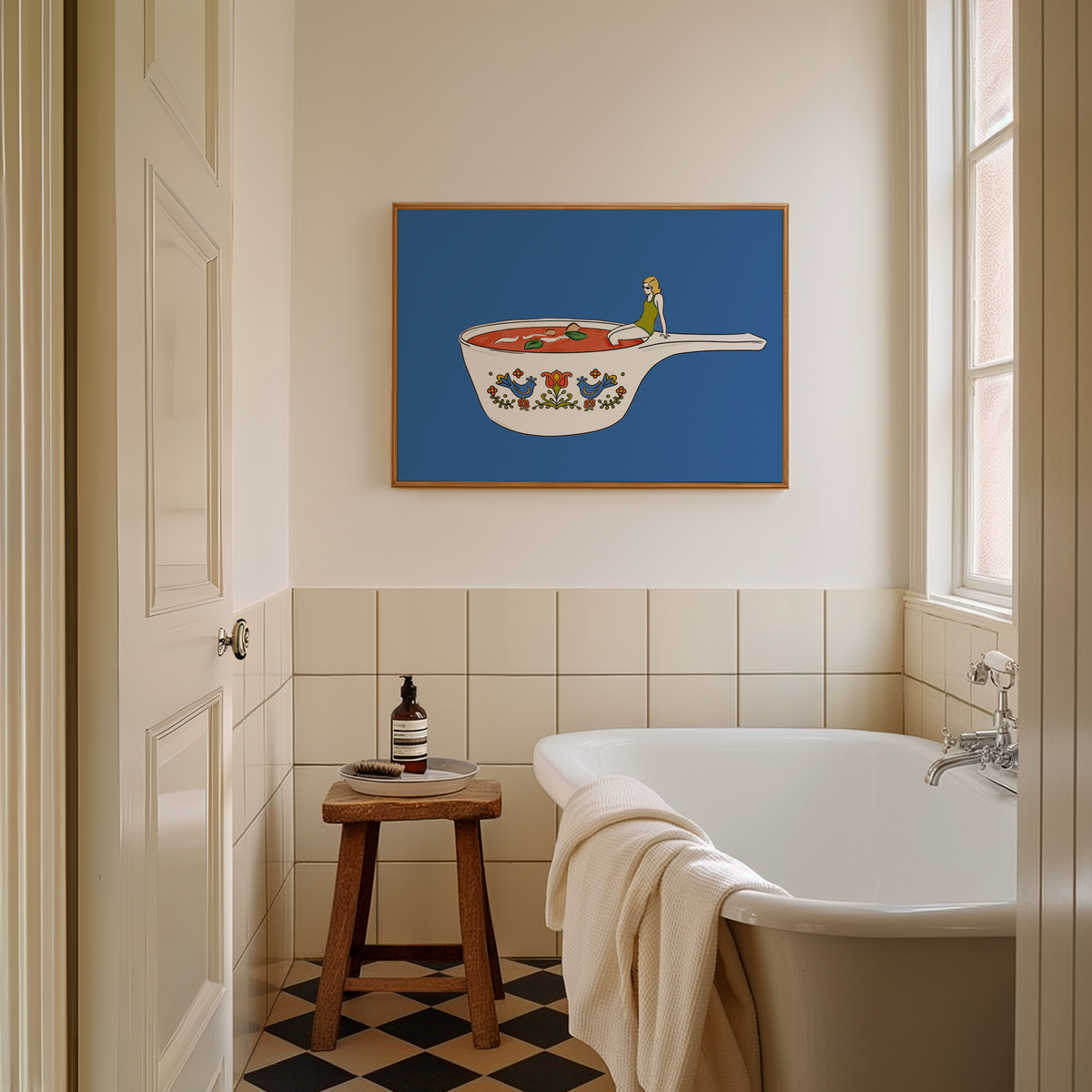 Corningware Country Festival Tomato Soup Illusrated Wall Print