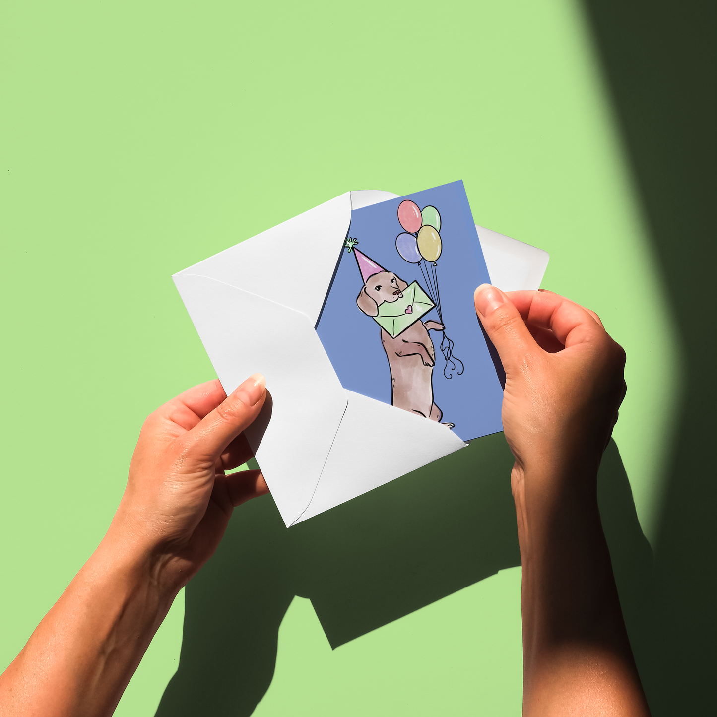 Dachshund Birthday Illustrated Greeting Card