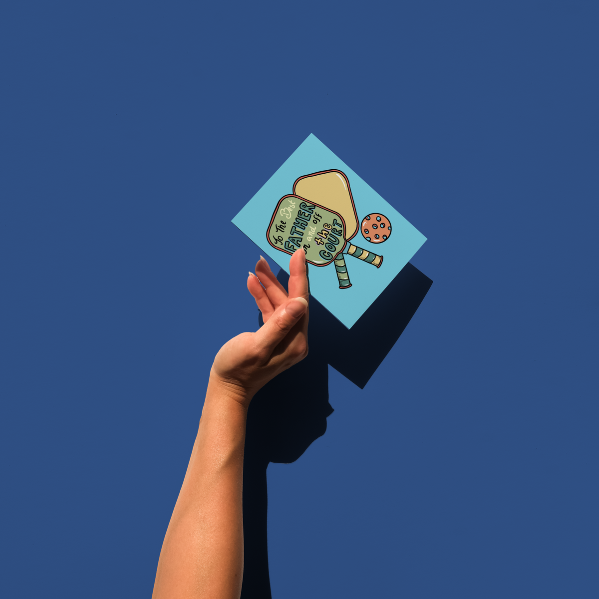 Father's Day Pickleball Illustrated Greeting Card
