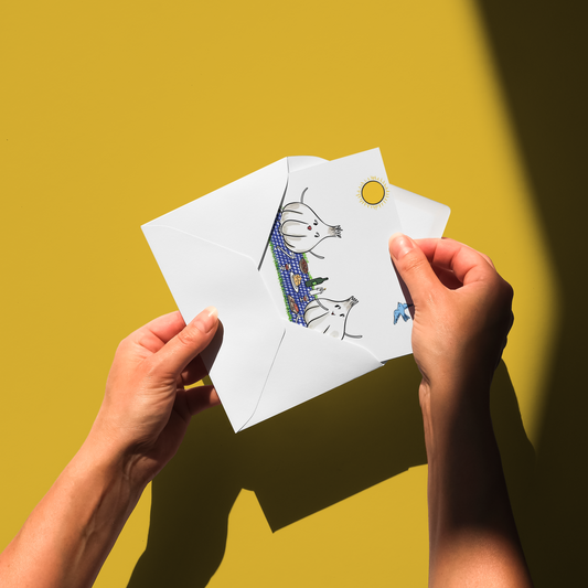 Garlic Summer Illustrated Greeting Card, Cute Birthday Cards, Friendship Card