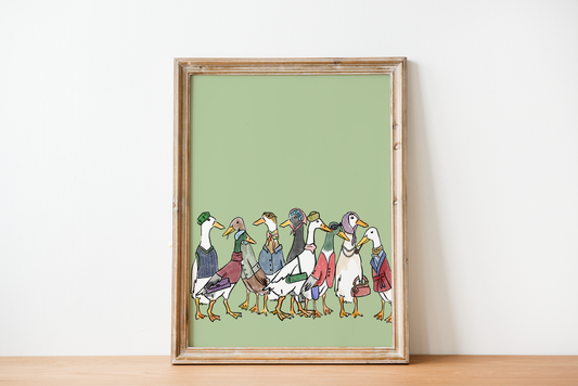 Runner Duck Vintage Illustrated Wall Art