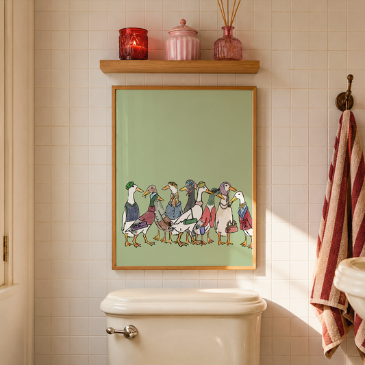 Runner Duck Vintage Illustrated Wall Art