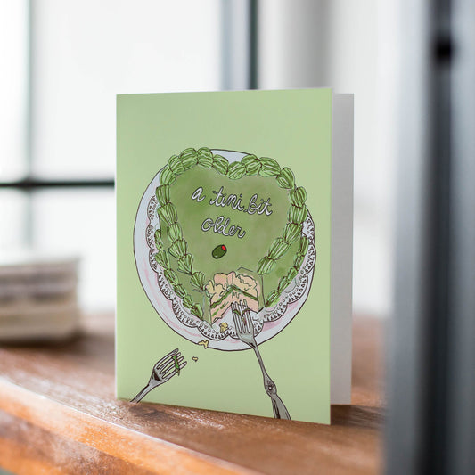 Olive Martini "A Tini Bit Older" Ilustrated Birthday Card