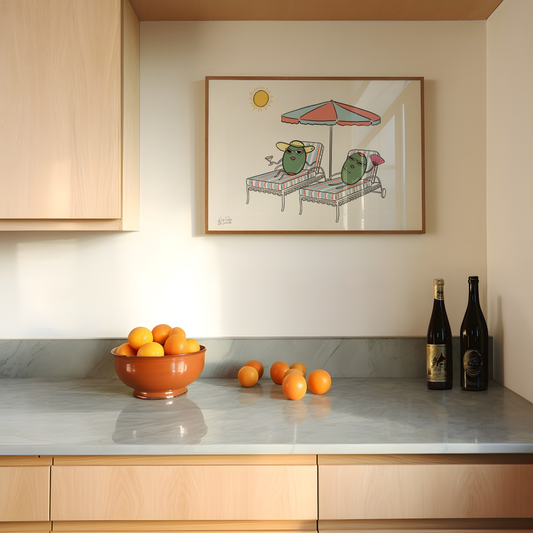 Olive Summer Cute Illustrated Wall Art