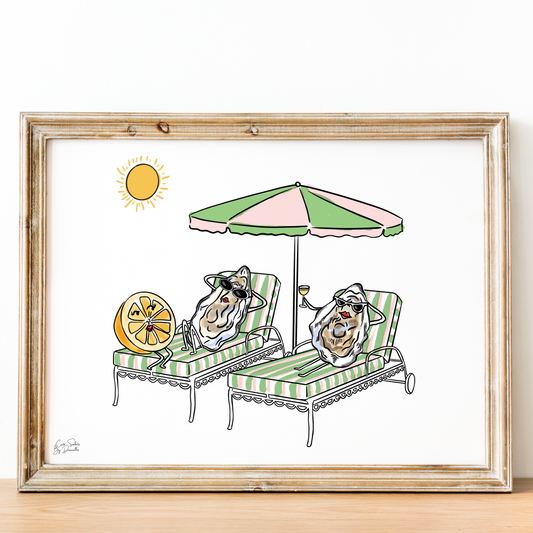 Oyster Summer Cute Illustrated Wall Art