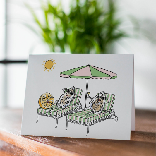 Oyster Cute Summer Illustrated Greeting Card