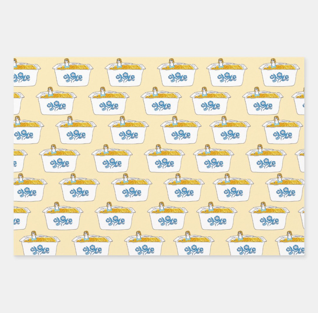 Corningware Blue Cornflower Gift Wrap Sheet Set