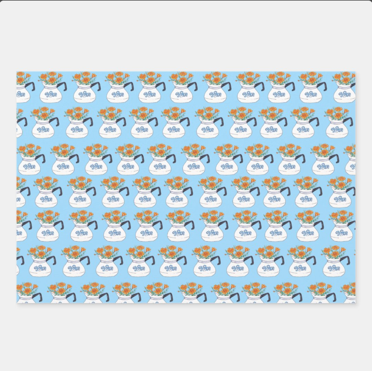 Corningware Blue Cornflower Gift Wrap Sheet Set