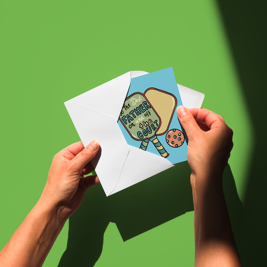Father's Day Pickleball Illustrated Greeting Card