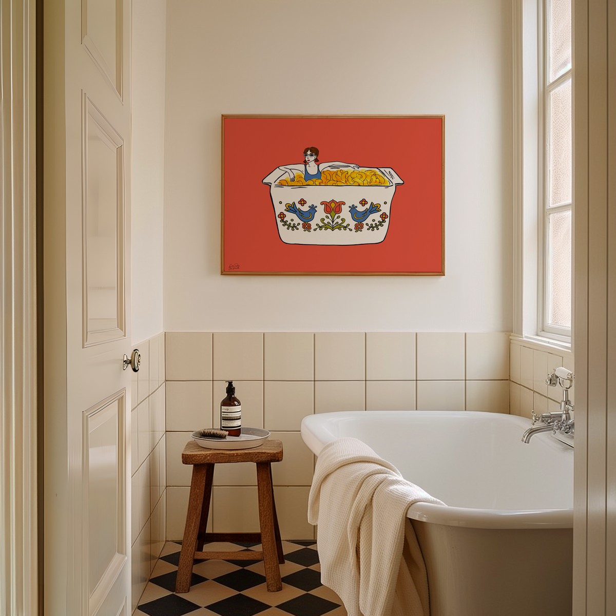 Corningware Country Festival Mac N' Cheese Illusrated Wall Print