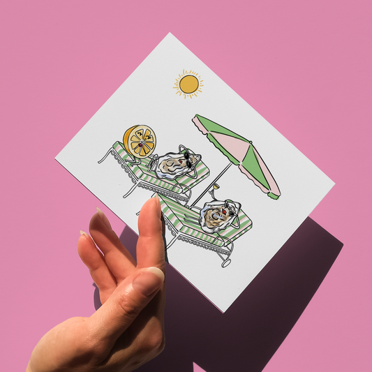 Oyster Cute Summer Illustrated Greeting Card