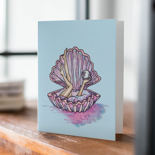 Pearl Oyster Illustrated Greeting Card