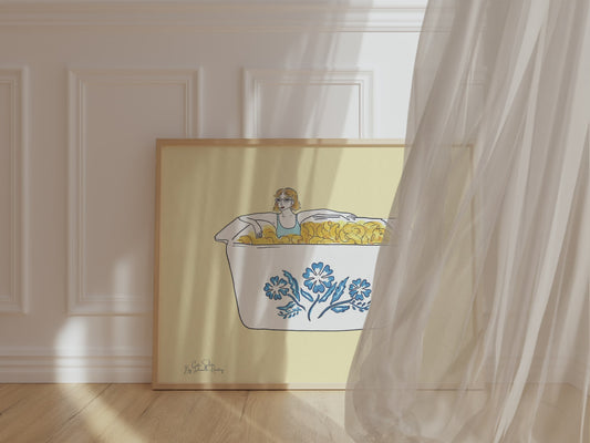 Vintage CorningWare Mac n Cheese Illustration Wall Print