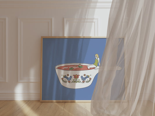 Corningware Country Festival Tomato Soup Illusrated Wall Print