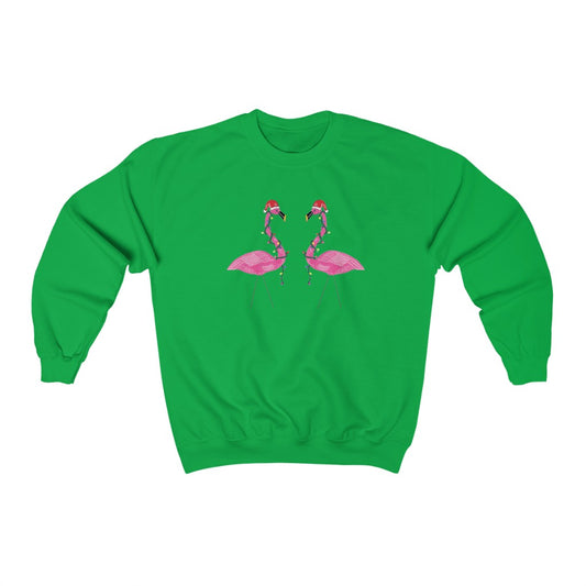 Christmas Flamingo Unisex Crewneck Sweatshirt