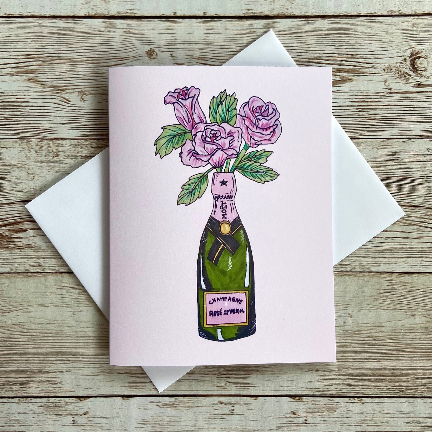 Champagne Rose Greeting Card
