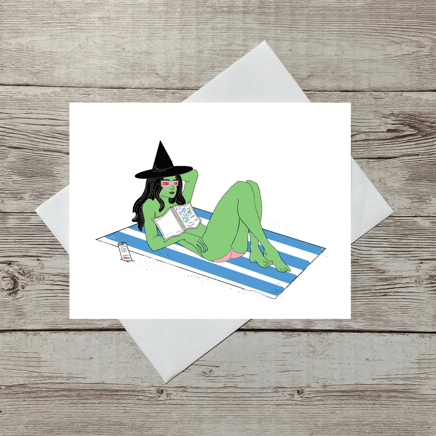 Beach Witch Illustrated Greeting Card