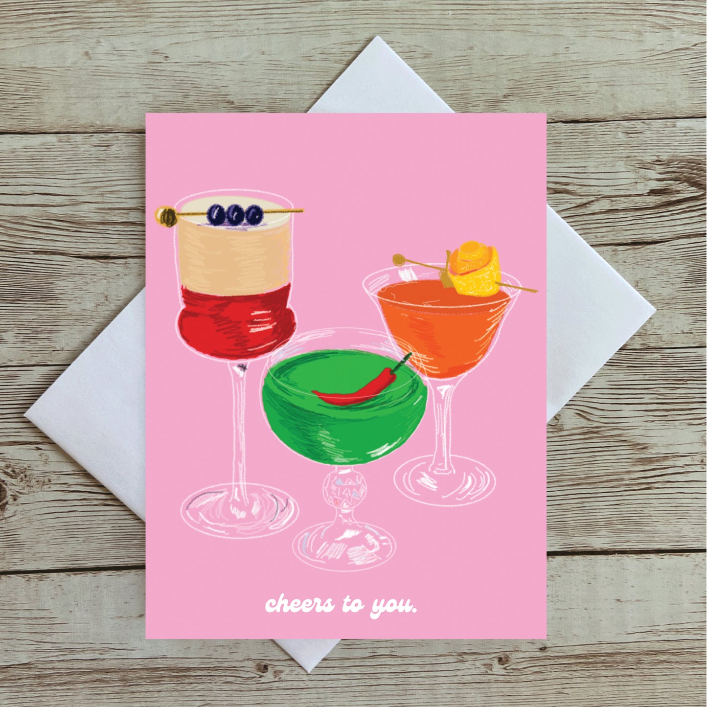 Cheers To You Cocktail Birthday Card