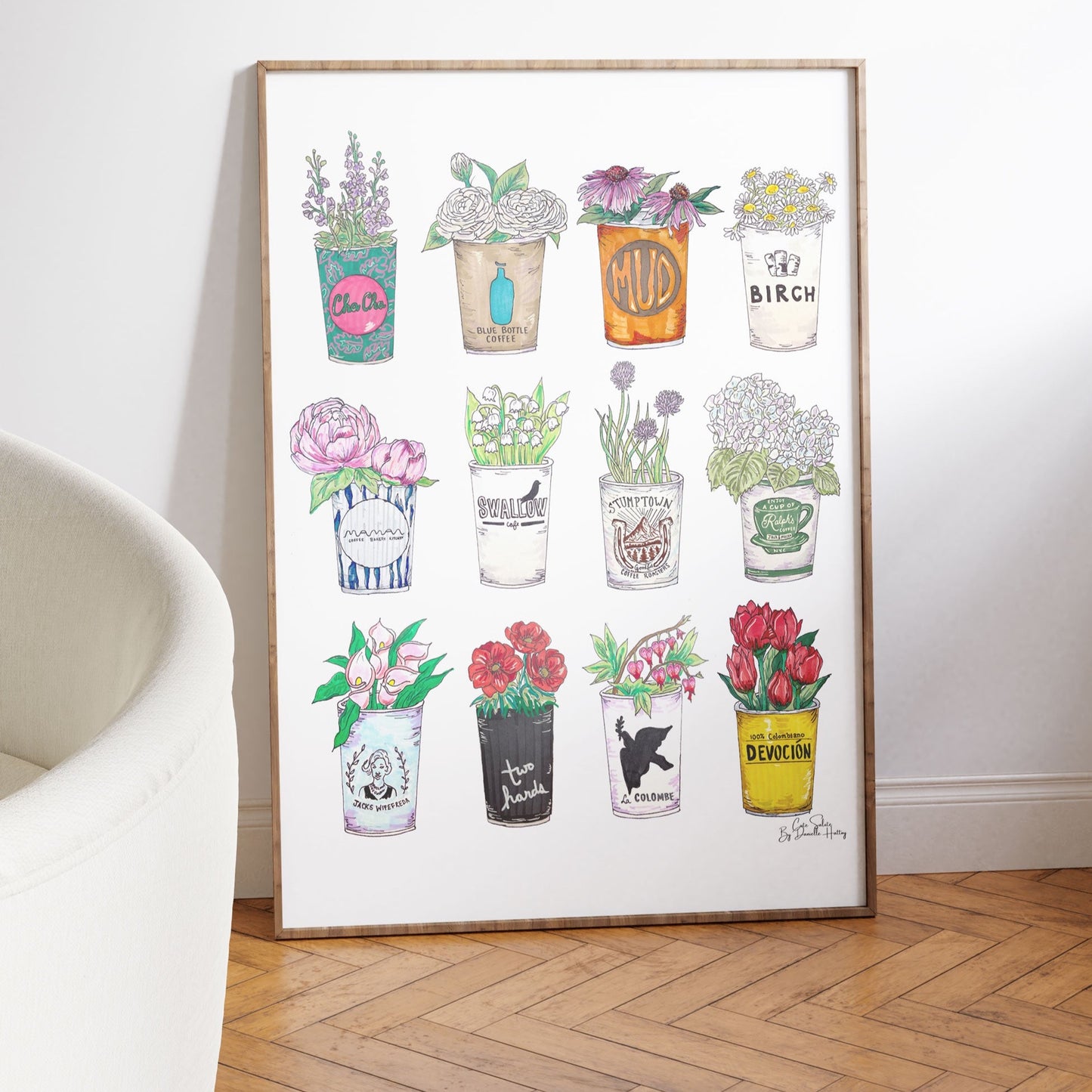 NYC Coffee Cups Wall Print