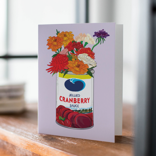 Jellied Cranberry Sauce Illustrated Greeting Card