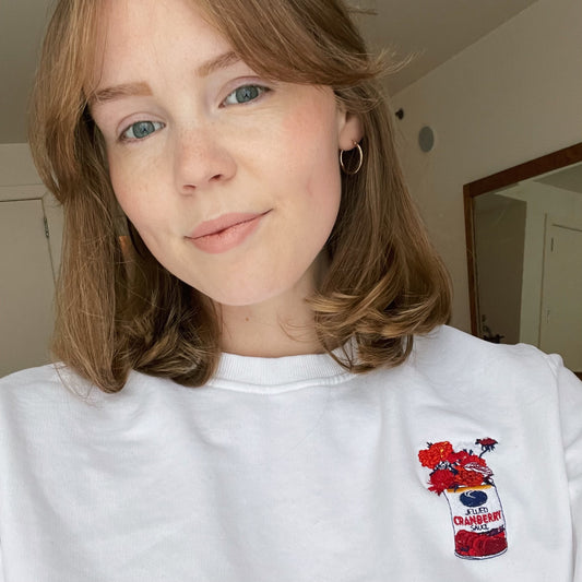 Jellied Cranberry Sauce Unisex Embroidered Organic Sweatshirt