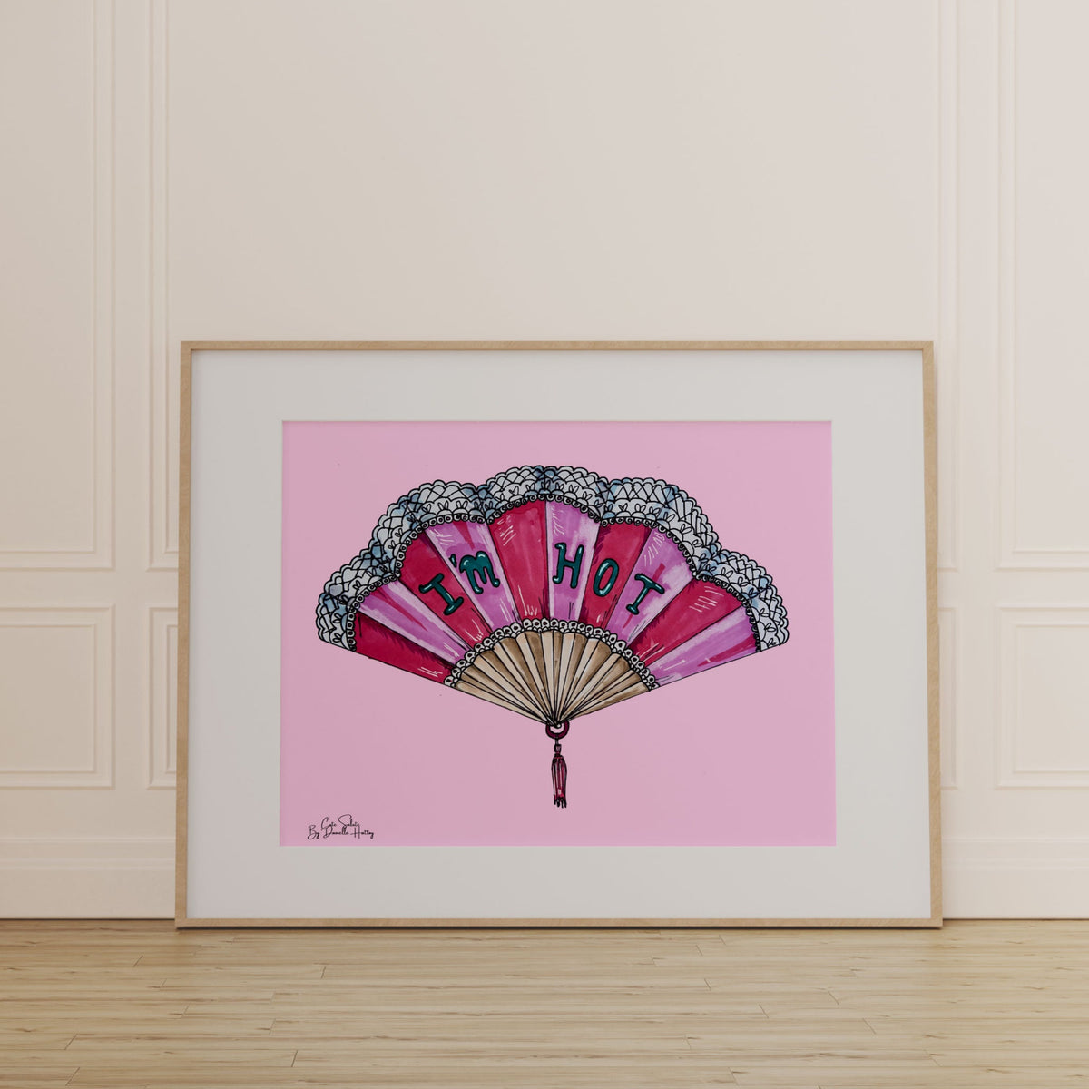 Pretty Fan Illustrated Wall Art Print