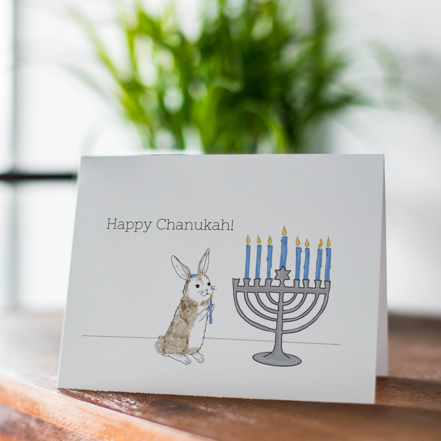 Chanukah Bunny Greeting Card