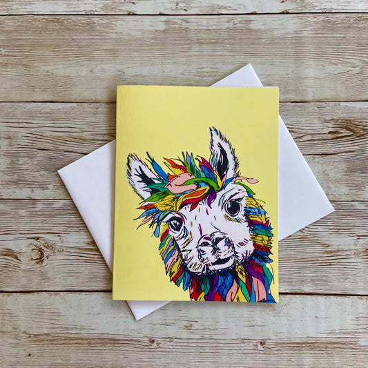 Rainbow Alpaca Greeting Card