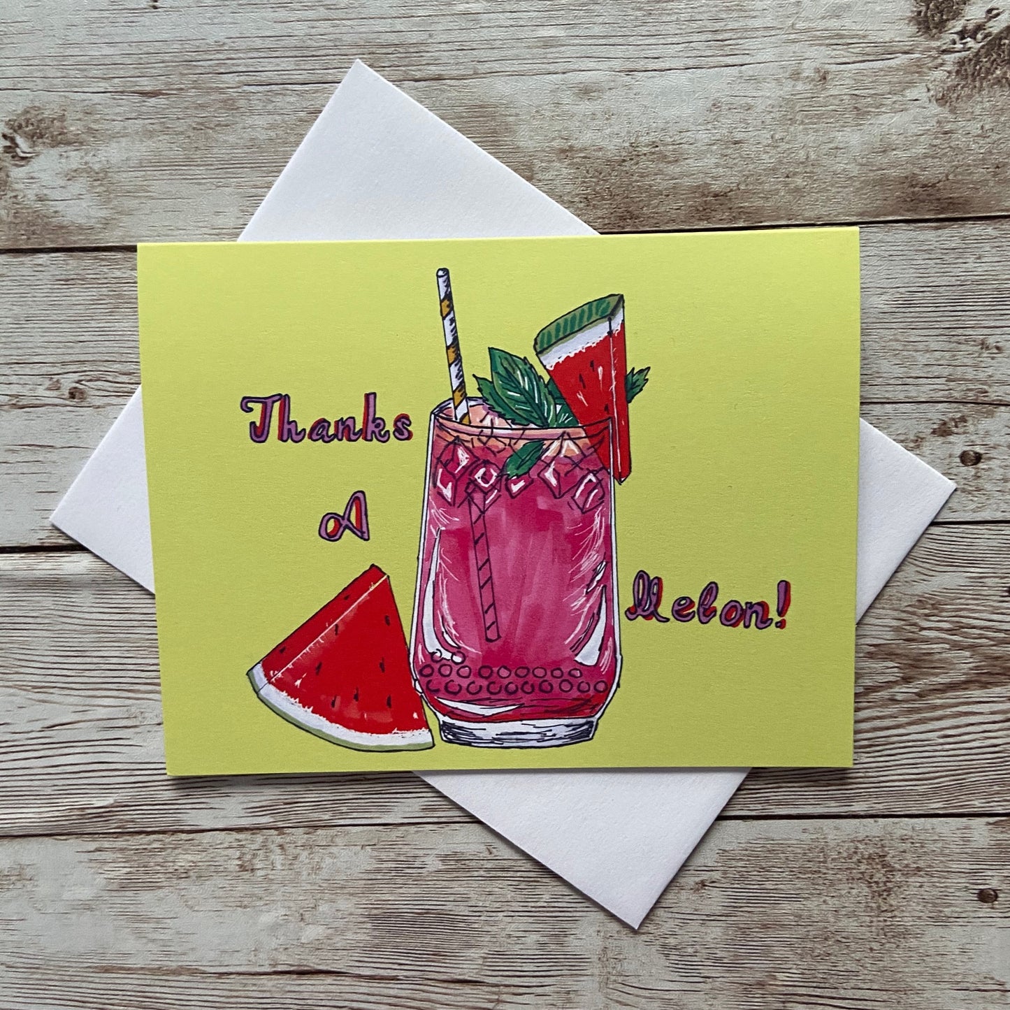 Thanks A Melon Card, Thank You Card