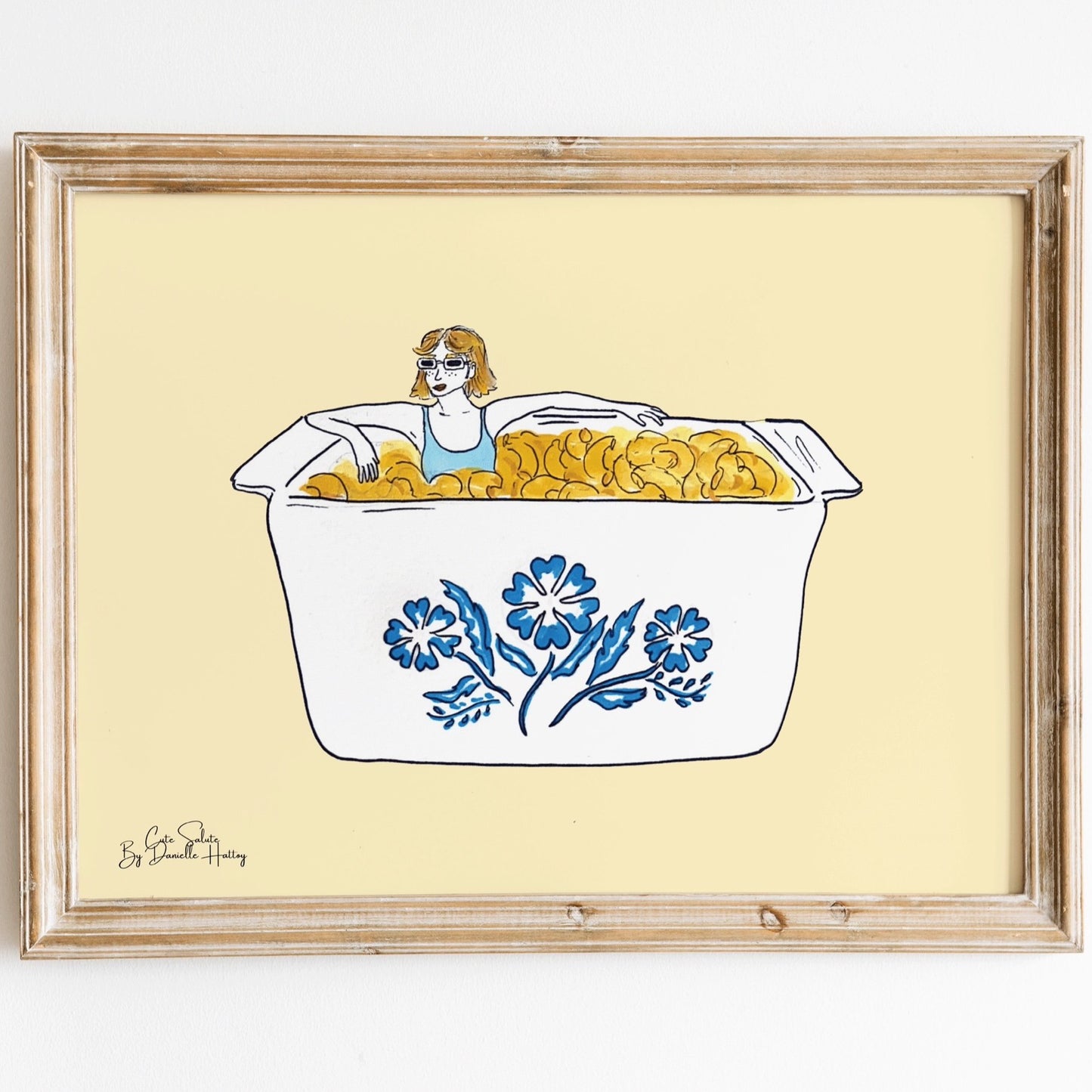 Vintage CorningWare Mac n Cheese Illustration Wall Print