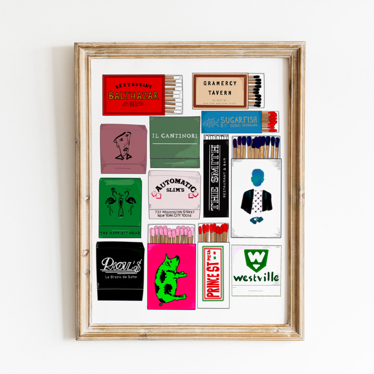 NYC Matchbook Pt. 2 Illustrated Wall Print