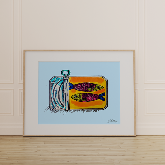 Sardine Illustrated Wall Art Print