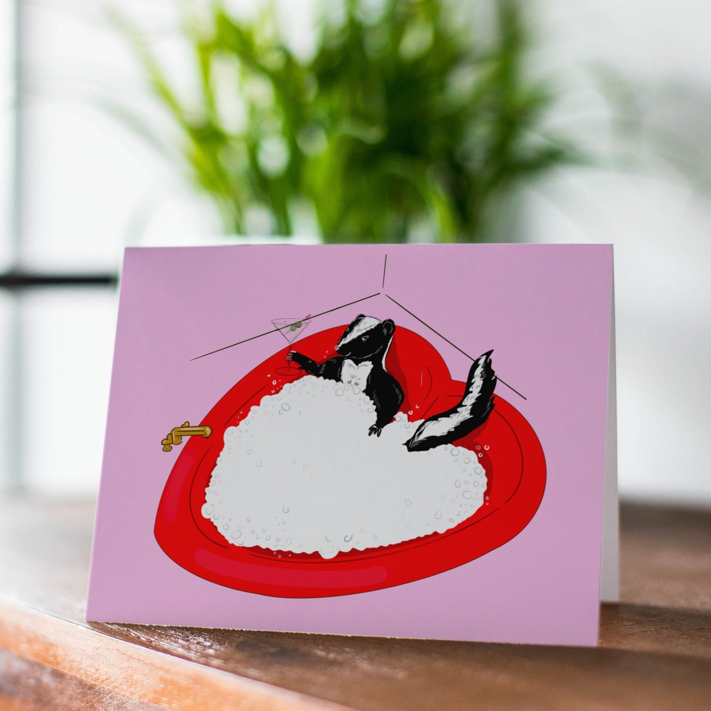 Skunk Valentine Love Greeting Card