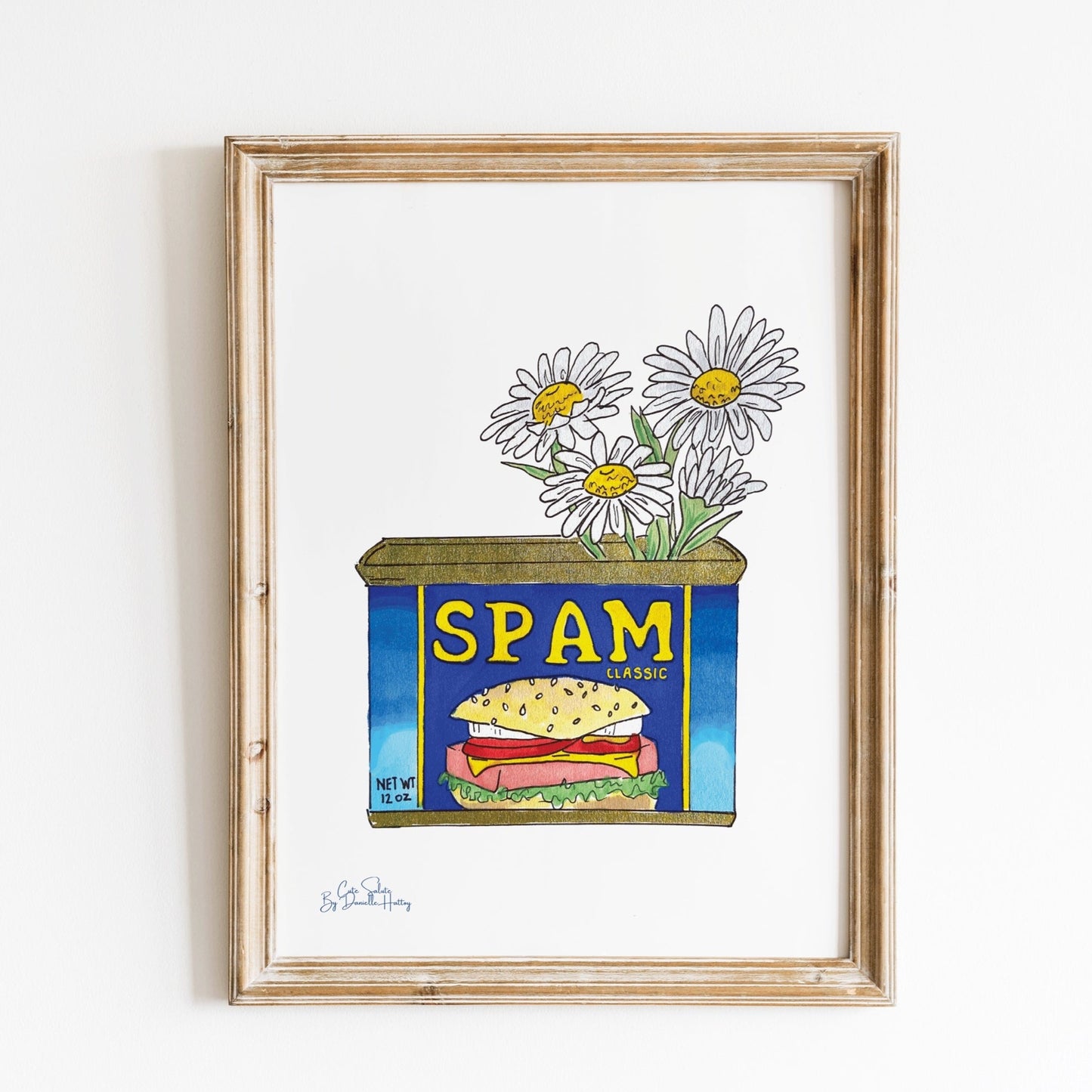 Spam Daisy Illustrated Wall Art Print