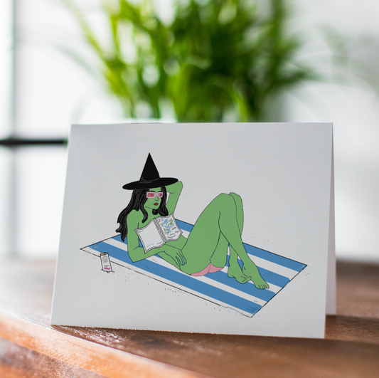 Beach Witch Illustrated Greeting Card