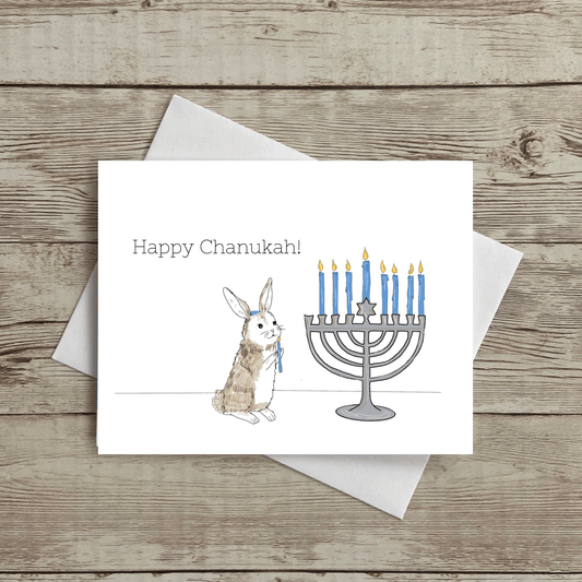 Chanukah Bunny Greeting Card