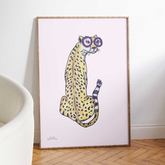 Cheetah Illustrated Wall Art Print