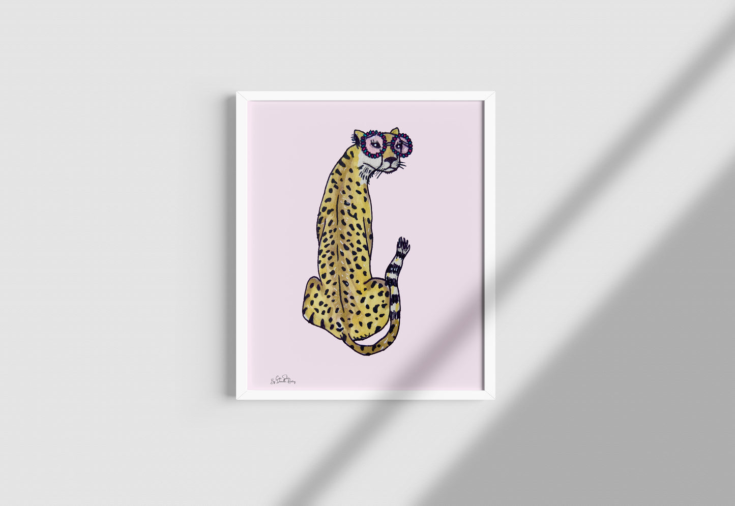 Cheetah Illustrated Wall Art Print