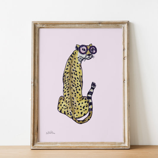 Cheetah Illustrated Wall Art Print